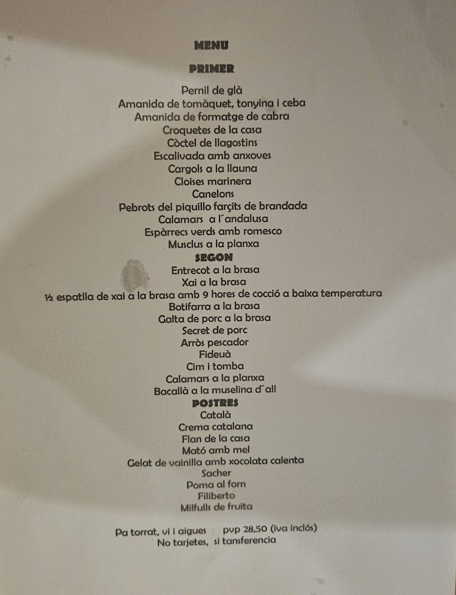 Menu Restaurant La Casona-1